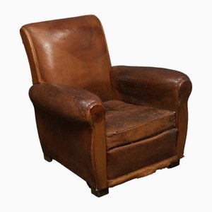 Vintage Leather Club Chair, 1950s