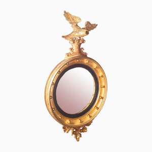 English Convex Mirror in Giltwood, 1880s