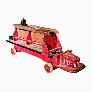 Early 20th Century Dutch Wooden Toy Fire Truck, 1890s