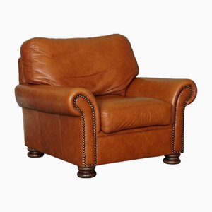 Poltrona Chesterfield Tetrad Cordoba in pelle marrone