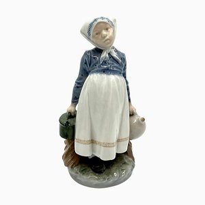 Porcelain Figurine Country Girl from Royal Copenhagen, Denmark, 1974