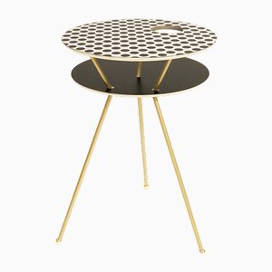 Tavolfiore Side Table in Polca Dots Pattern and Black by Tokyostory Creative Bureau