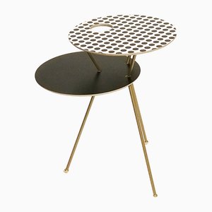 Tavolfiore Side Table in Polca Dots Pattern and Black by Tokyostory Creative Bureau