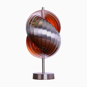 Lámpara de mesa en espiral de acero de Henri Mathieu para Lyfa, años 70