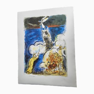 Marc Chagall, Moisés cruzando el mar Rojo, 1987, Litografía