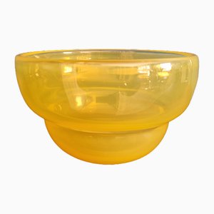 Yellow Glass Bowl by Gunnar Cyrèn for Orrefors, 1960s.