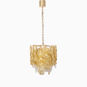 Glass Panel Chandelier from Mazzega, Italy, 1970s