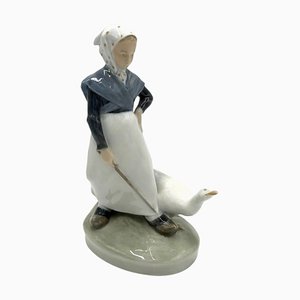 Figurine Femme Oie en Porcelaine de Royal Copenhagen, Danemark, 1960s