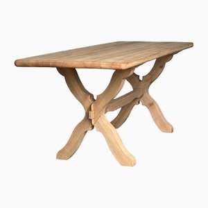 Small French Oak Farmhouse Dining Table, 1925