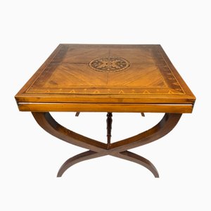 Antique French Table with Walnut Root Bands, 1890s