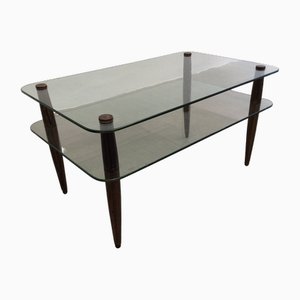 Coffee Table in Wood and Glass, 1950s