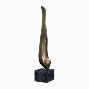 Mid-Century Abstract Brass & Marble Sculpture, 1960s