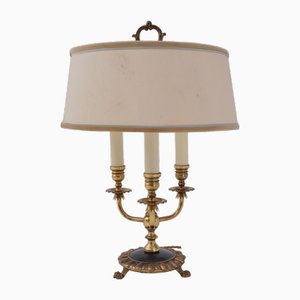 French Bouillotte Table Lamp in Brass and Gilt Metal by Maison Charles, 1950s