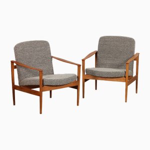 Wooden Armchairs, 1960s, Set of 2