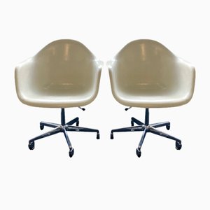 Swivel Armchairs on Height-Adjustable 5 Star Frame with Rollers by Charles & Ray Eames for Herman Miller, 1970s, Set of 2