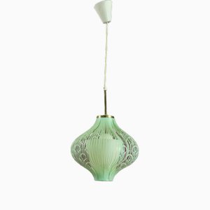 Filigree Hanging Lamp in Plastic Pastel Green, 1950s
