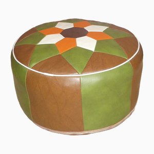 Pouf Seat with Synthetic Leather Star, 1970s