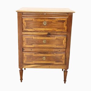 Small Inlay Walnut Chest of Drawers, Early 19th Century