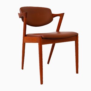 Moderner dänischer Vintage Modell 42 Stuhl aus Teak von Kai Kristiansen für Schou Andersen, 1960er