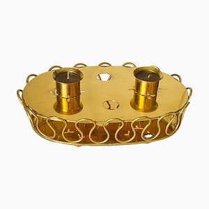 Gold Candleholder in Brass attributed to Josef Frank, 1940s