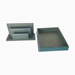 Letter Holder & Letter Tray Paper Holder attributed to Jacques Adnet, 1950s, Set of 2