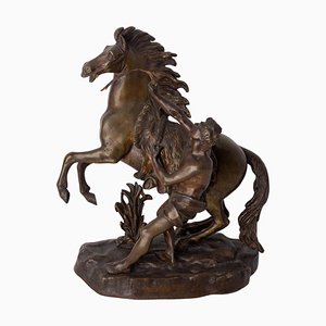 Bronze Cheval De Marly im Stil von Guillaume Coustou, 1930er