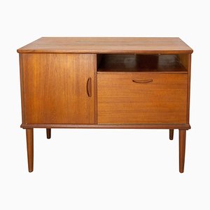 Mueble para equipo de música francés Mid-Century de teca, años 50