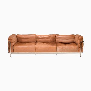 Leather LC3 Grand Confort 3-Seat Sofa by Le Corbusier for Cassina, 2010s