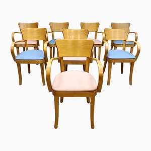 Sedie da pranzo Art Déco in legno curvato di Michael Thonet per Thonet, anni '30, set di 8