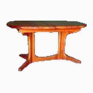 Mid-Century Danish Oval Extendable Table in Teak