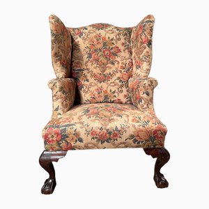 Early Country House Wingback Library Armchair from Georgian Claw & Ballfoot, 1800s