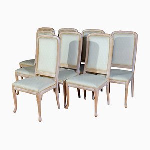 Chaises Blanches en Bois Decape, Italie, 1970s, Set de 8