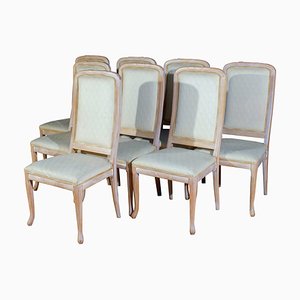 Italian White Decape Wood Chairs, 1970s, Set of 8