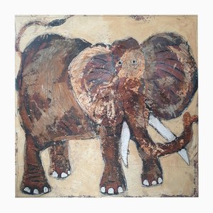 Hervé Maury, Elephant, Technique Mixte sur Toile, 2015