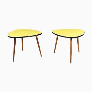 Mid-Century Wood Yellow & Black Formica Coffee Tables, Northern European, 1960s, Set of 2