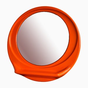 Specchio vintage in plastica arancione