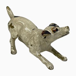 Viennese Bronze Miniature Cold-Painted Dog Figurine, 1890s