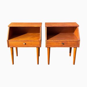 Danish Teak Nightstands, 1960s, Set of 2