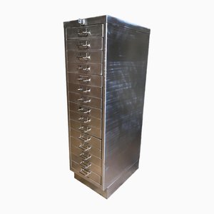 Industrial Stripped Metal Filing Cabinet with Key
