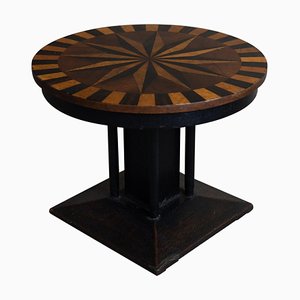 Art Deco Danish Round Coffee Table with Insteria, 1930s