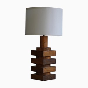 Modern Swedish Sculptural Table Lamp in Pine, 1960s