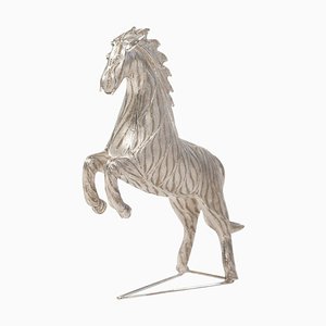German 925 Horse Sculpture in Silver Handcrafted Filigree Technique, 2005