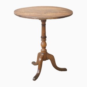 Vintage Circular Side Table in Oak