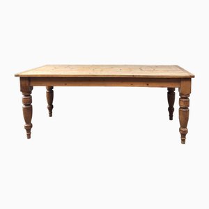 French Pine Farmhouse Dining Table, 1930s