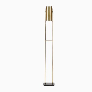 Vintage Danish Brass Thrombone Floor Lamp by Jo Hammerborg for Fog & Mørup, 1970s