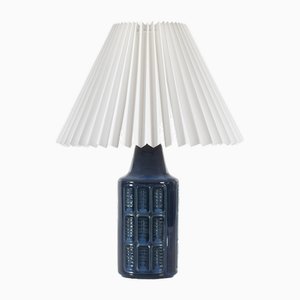 Petite Lampe de Bureau Mid-Century en Grès Bleu par Einar Johansen pour Søholm, Danemark, 1960s