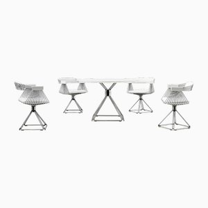 Esstisch & Stühle von Rudi Verelst für Novalux, 5er Set