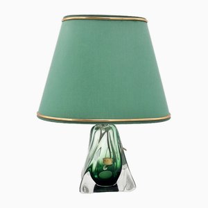 Lampe de Bureau avec Abat-jour en Cristal Vert de Val Saint Lambert