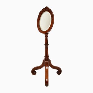 Antique Victorian Carved Shaving Mirror, 1880s