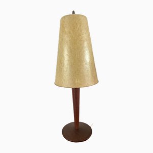 Vintage Dutch Table Lamp in Fiberglass and Wood from Philips